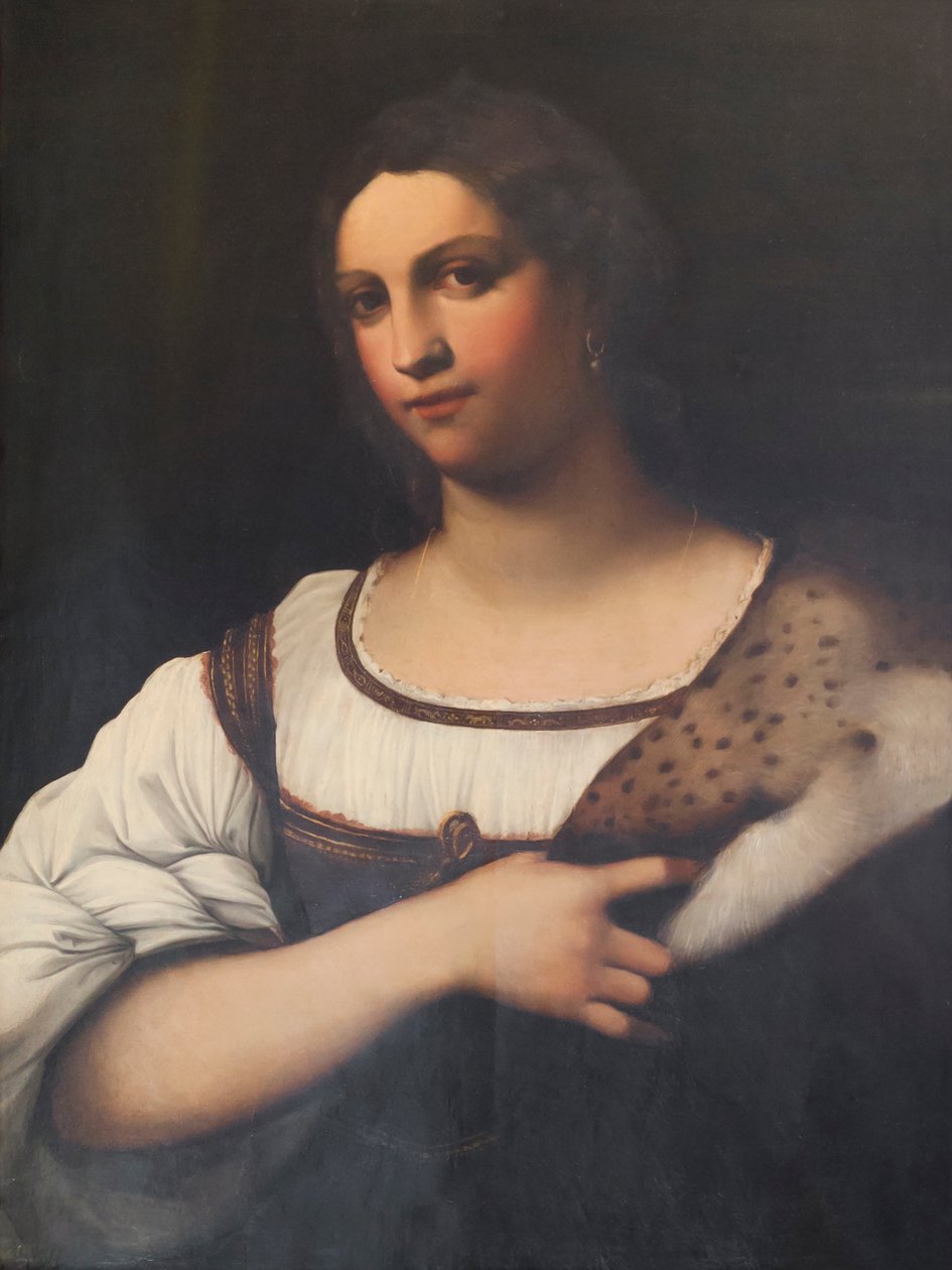 Portrett av en kvinne, eller Fornarina (olje på panel) av Sebastiano del (c.1485 1547) Piombo