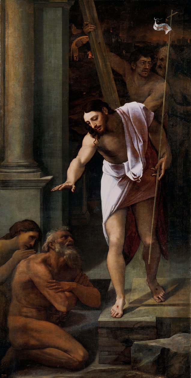 "" Christ aux limbes "" (Christ in Limbo) Peinture de Sebastiano del Piombo (1485-1547) 1516 Dim 226x114 cm Prado Museum, Madrid av Sebastiano del (c.1485 1547) Piombo