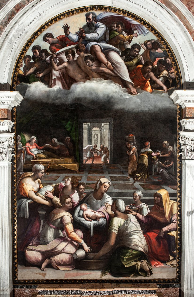 Jomfruens fødsel (maleri av Sebastiano del (c.1485 1547) Piombo