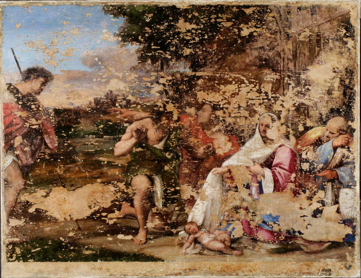 Tilbedelse av hyrdene (etter rengjøring, før restaurering) 1510 av Sebastiano del Piombo