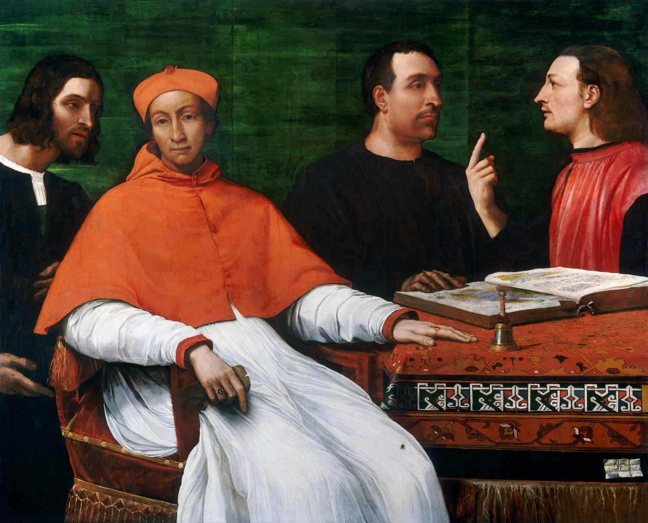 Kardinal Bandinello Sauli, hans sekretær og to geografer, 1516. av Sebastiano del Piombo