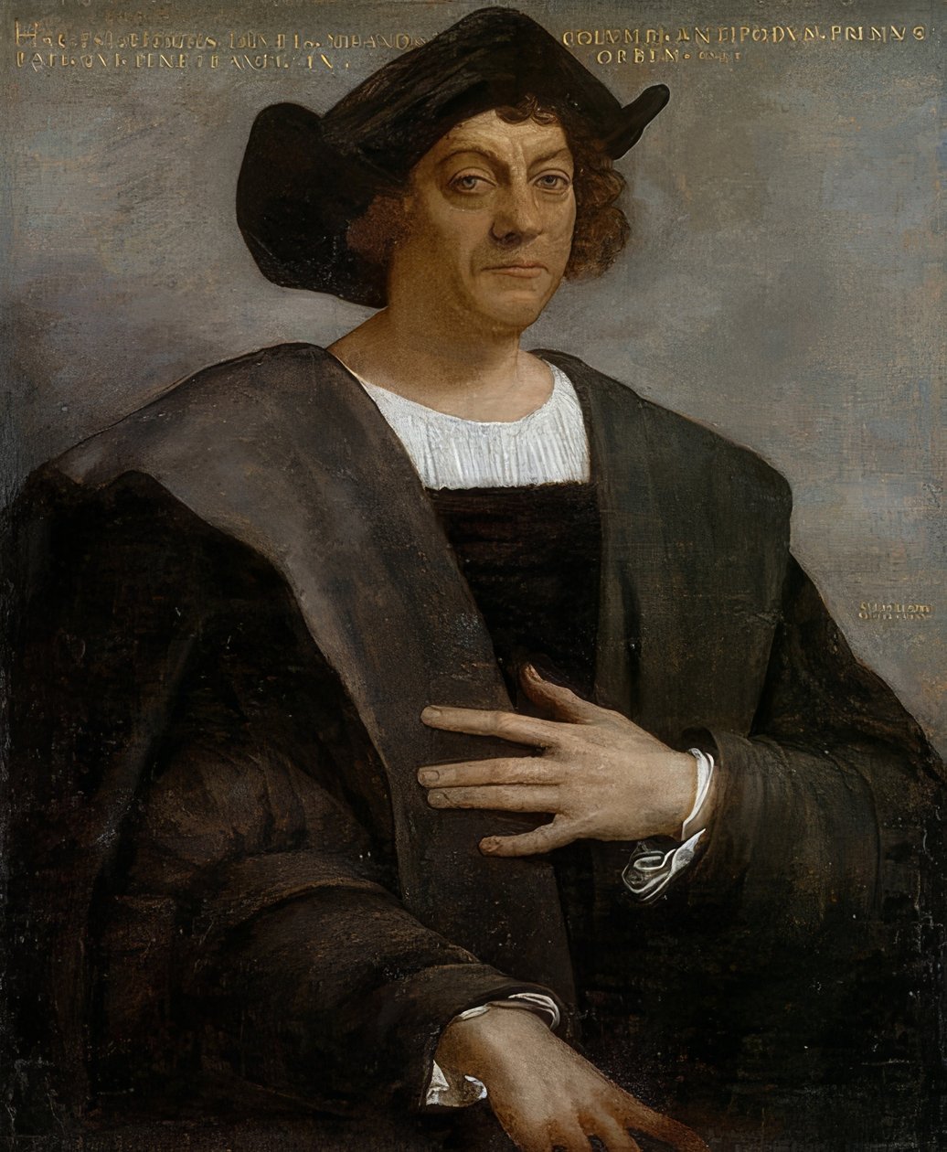 Portrett av en mann, visstnok Christopher Columbus. 1519 av Sebastiano del Piombo