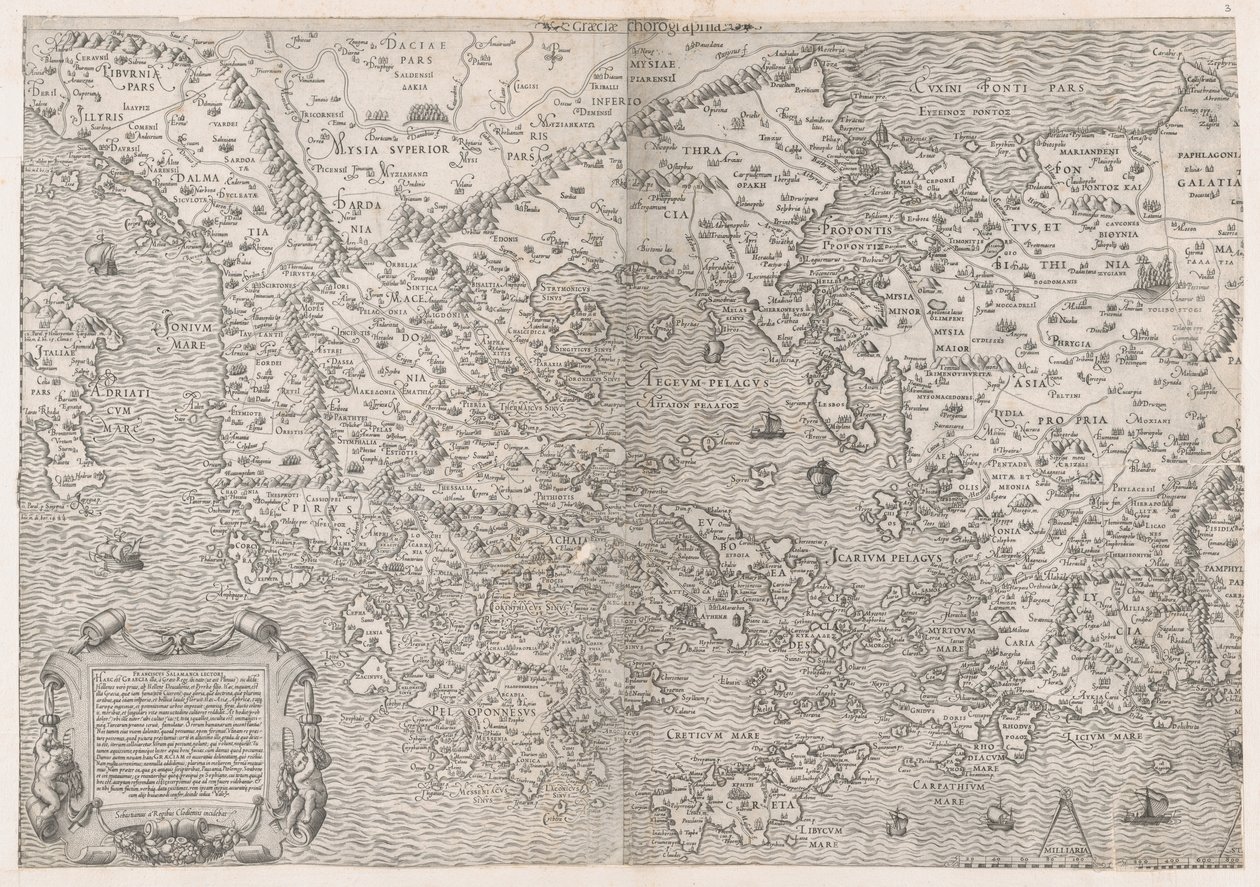 Mirror of Roman Magnificence: Kart over Hellas, midten av 1500-tallet., midten av 1500-tallet. av Sebastiano di Re