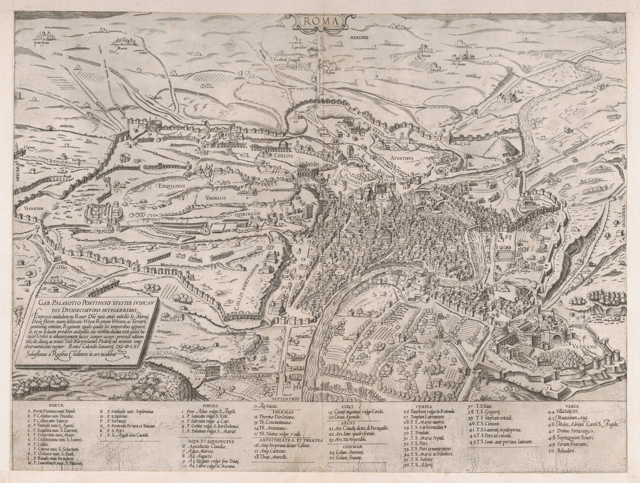 Mirror of Roman Magnificence: Utsikt over Roma fra nord, 1561., 1561. av Sebastiano di Re