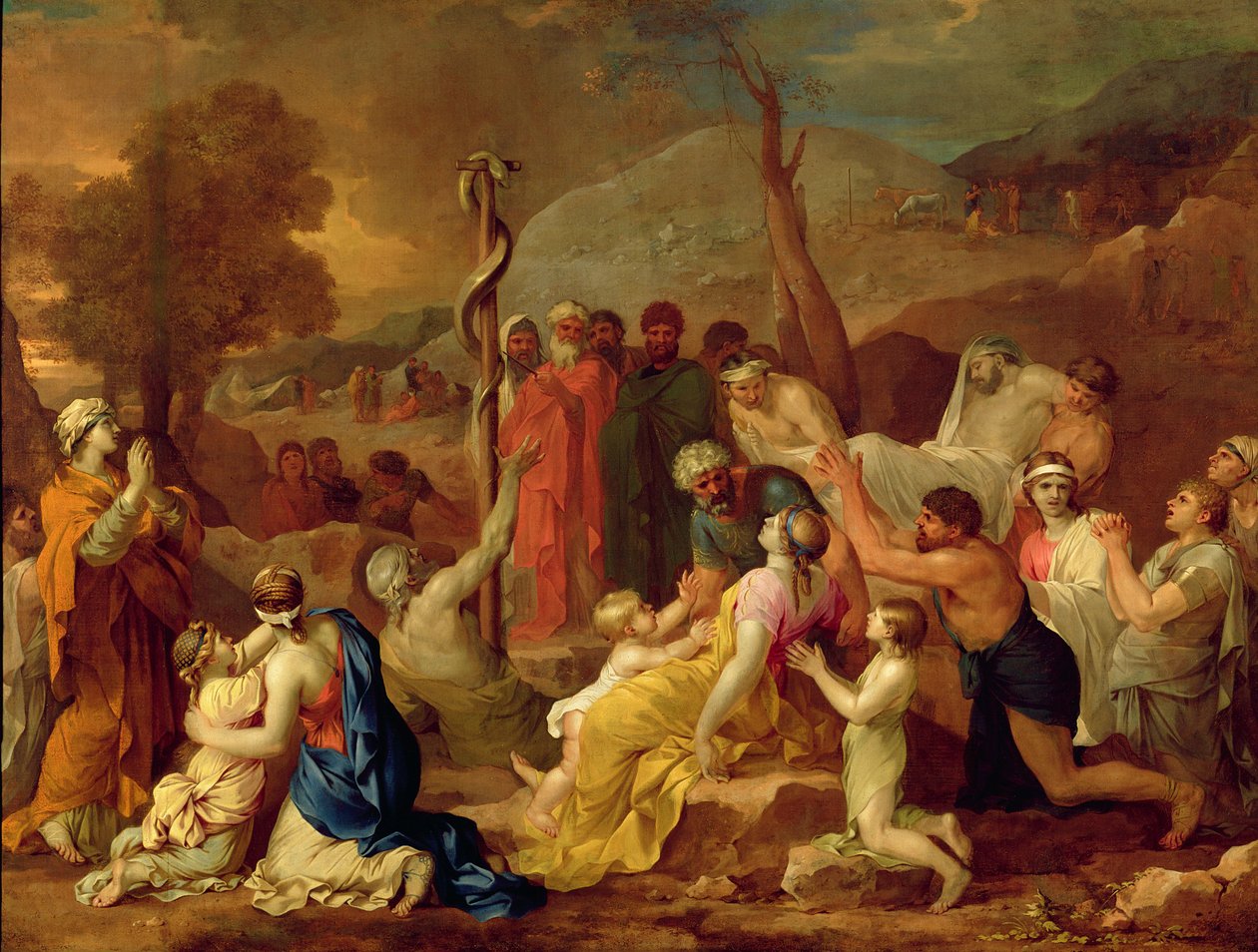Moses and the Brazen Serpent, ca. 1653-54 av Sébastien Bourdon