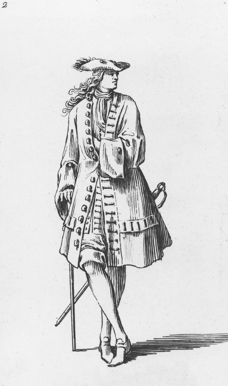 Mannlig kostyme illustrasjon av Sebastien I Le Clerc