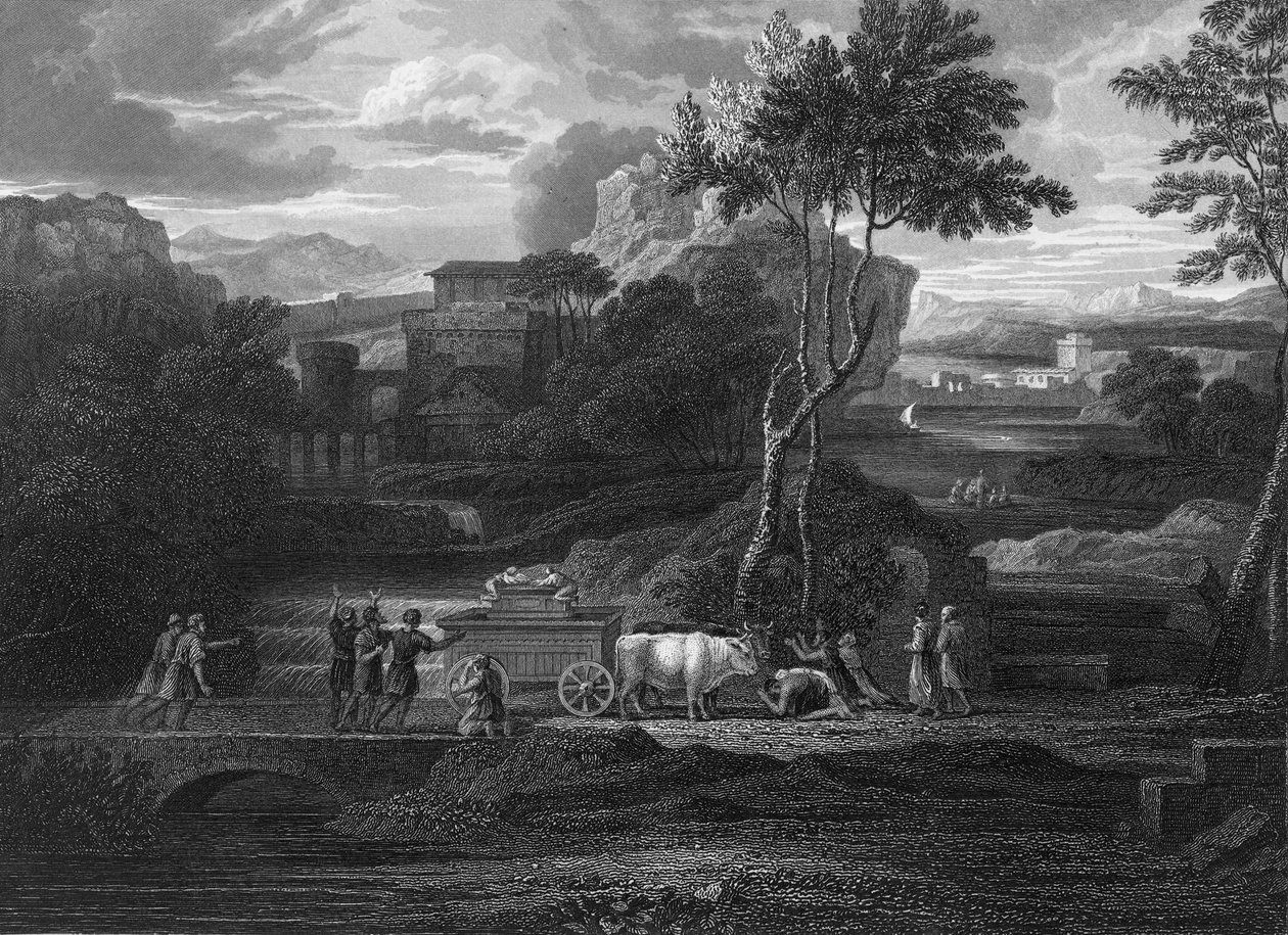 Arkens tilbakekomst (gravering) av Sebastien (after) Bourdon