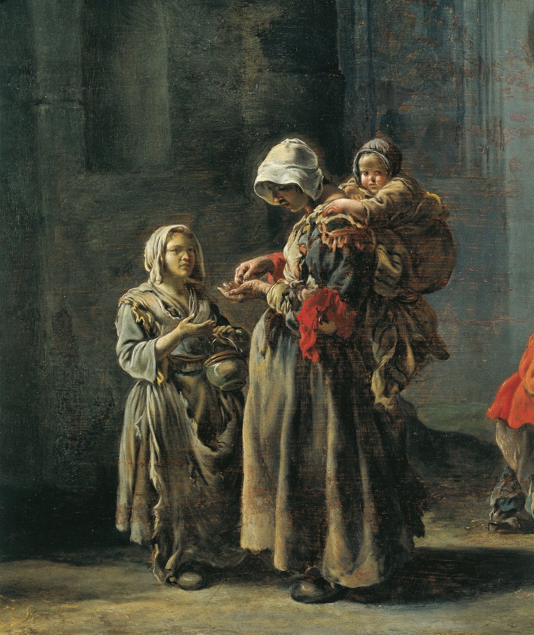 Tiggere, av Sebastian Bourdon (1616-1671), Detalj av Sébastien Bourdon