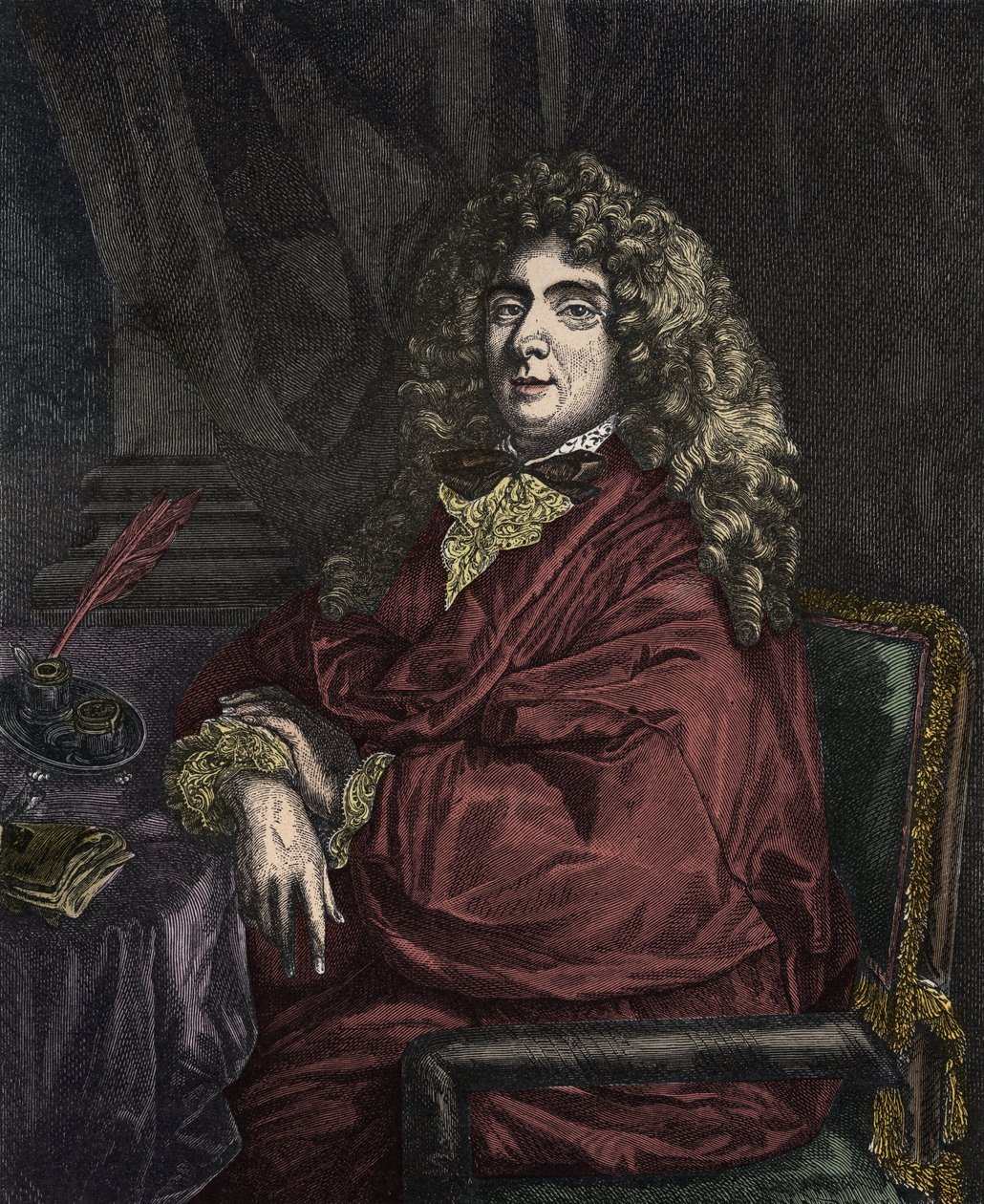 Portrett av Jean-Baptiste Poquelin dit Moliere (Jean Baptiste Poquelin av Sébastien Bourdon