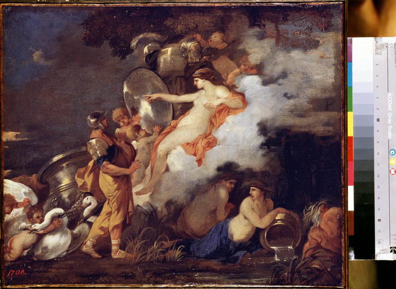 "Venus og Aeneas" (Venus og Aeneas) Venus dukker opp for sønnen Aeneas for å hjelpe ham på reisen. Maleri av Sebastien Bourdon (1616-1671) 1650-1660 Mål 45,5x54,5 cm Eremitagemuseet, St. Petersburg av Sébastien Bourdon