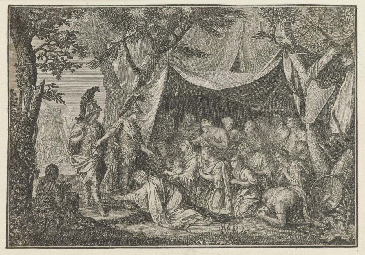 Alexander den store møter Stateira, Sisygambis og familien til Darius Verk av Charles le Brun (serietittel) L