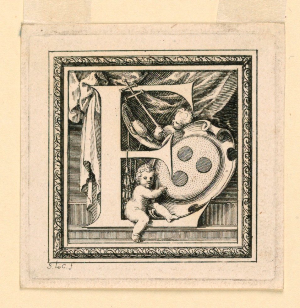 Bokstav E, for Baluzes "General History of the House of Auvergne" av Sebastien Leclerc