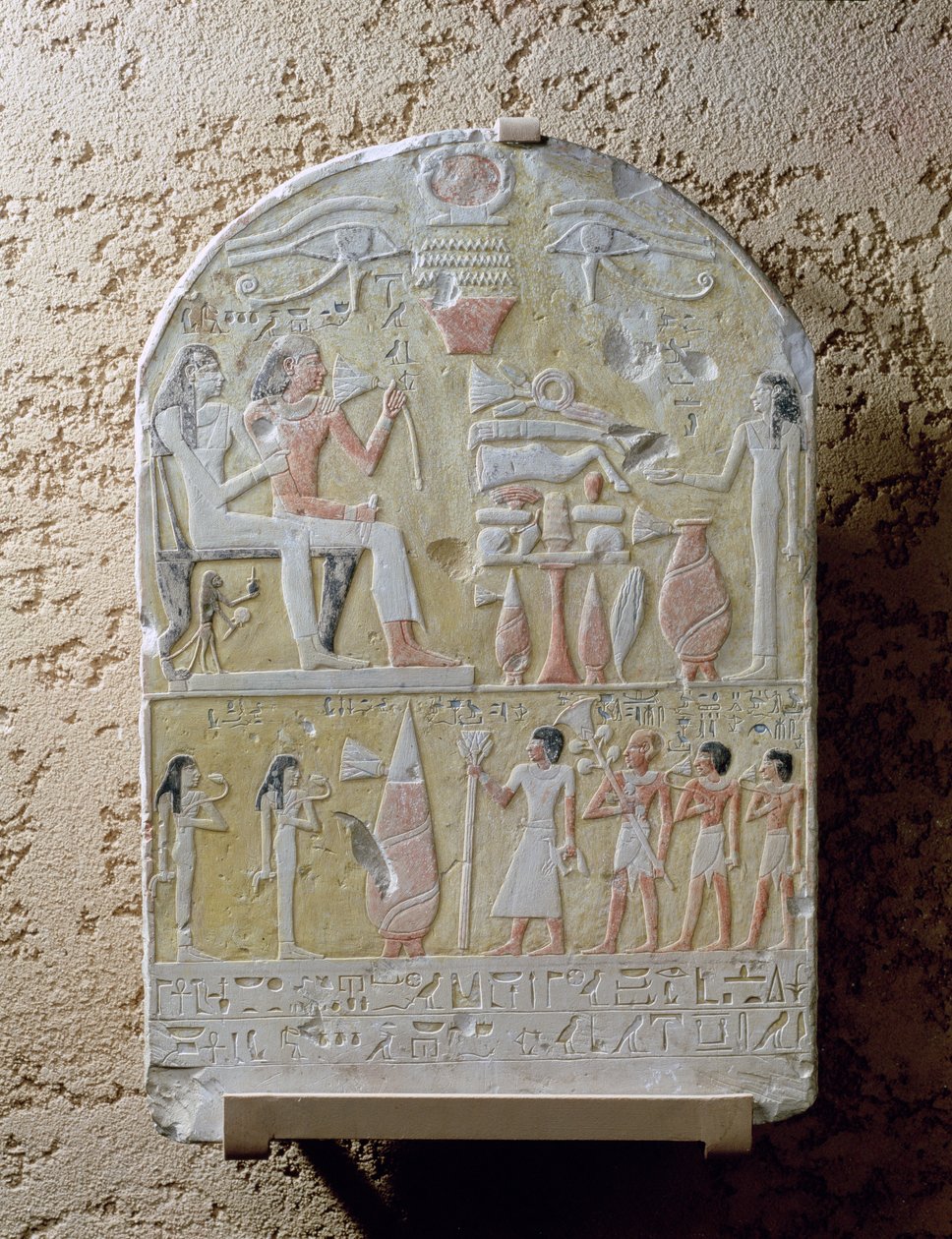 Begravelsesstele av Tembu (malt kalkstein) av Second Intermediate Period Egyptian