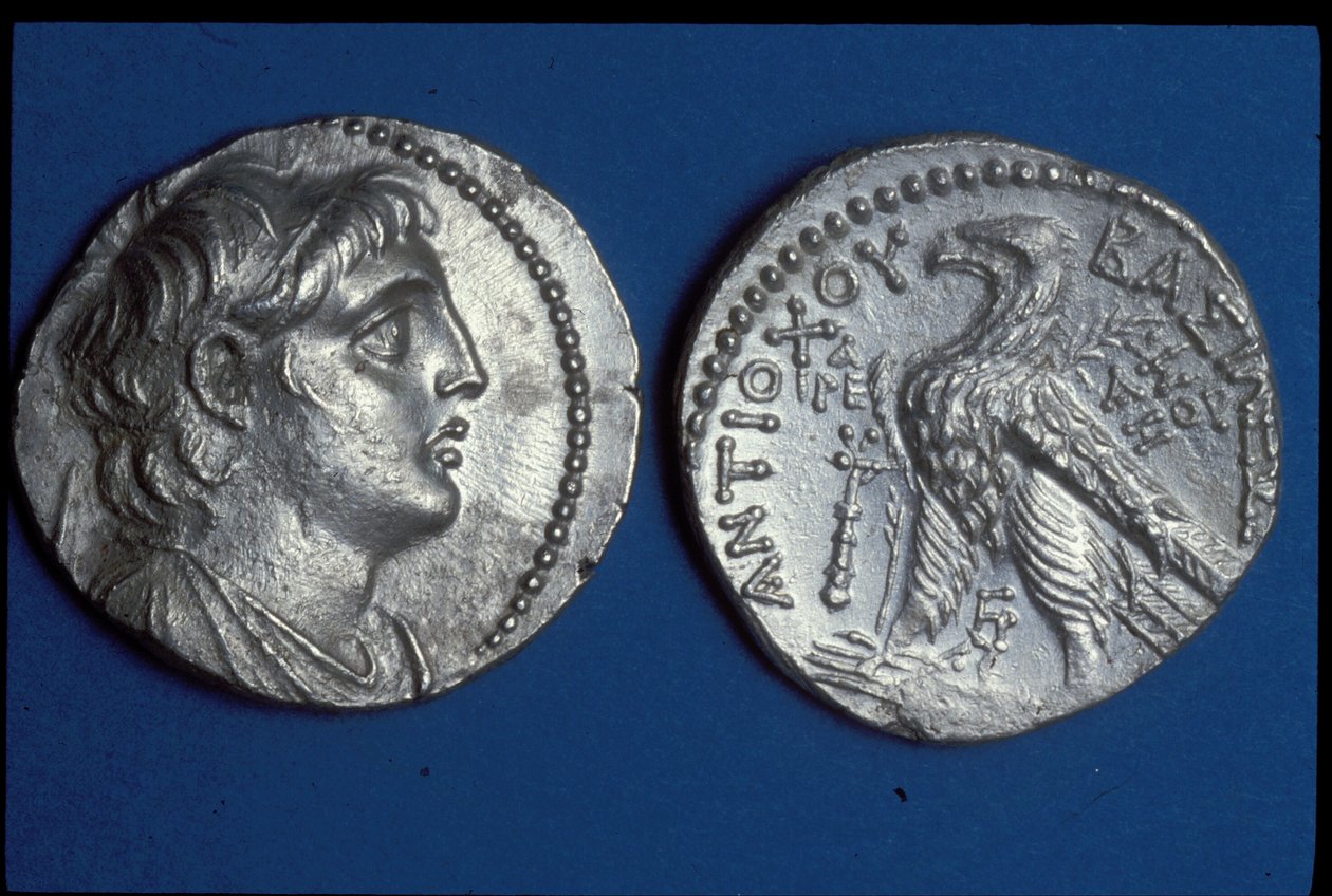 Mynter av Antiochus VII Sidetes, ca. 135-136 f.Kr. (metall) av Seleucid