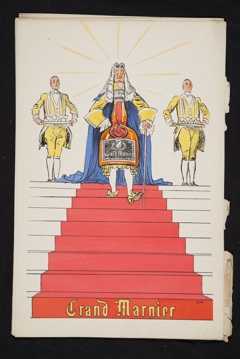 Annonse for Grand Marnier, fra White Bottoms, pub. 1927 (fargeblokktrykk) av Sem