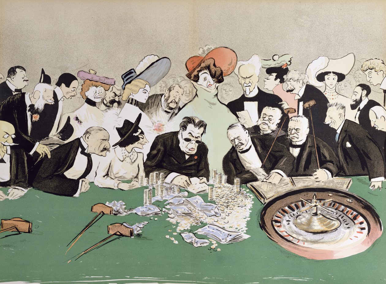 Gamblere i kasinoet på Monte-Carlo. ca. 1910 av Sem