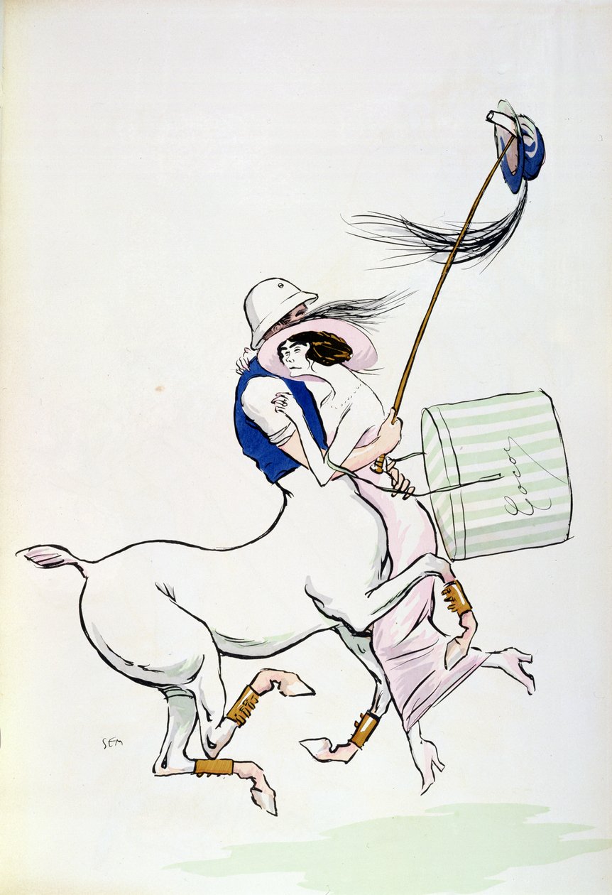 Tangoville sur Mer, karikatur av Coco Chanel (1883-1971) danser med Arthur 