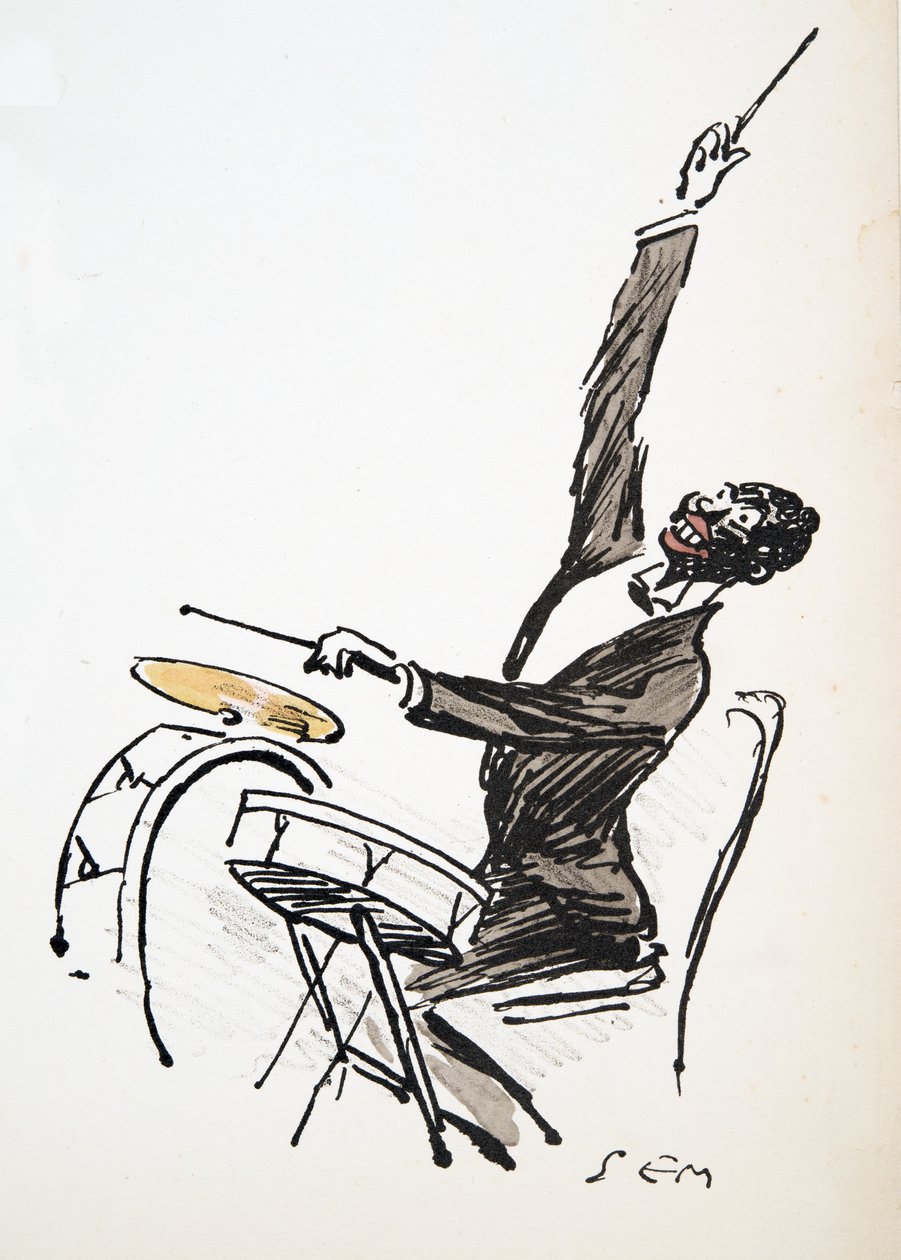 The Drummer, fra White Bottoms, pub. 1927 (fargeblokktrykk) av Sem