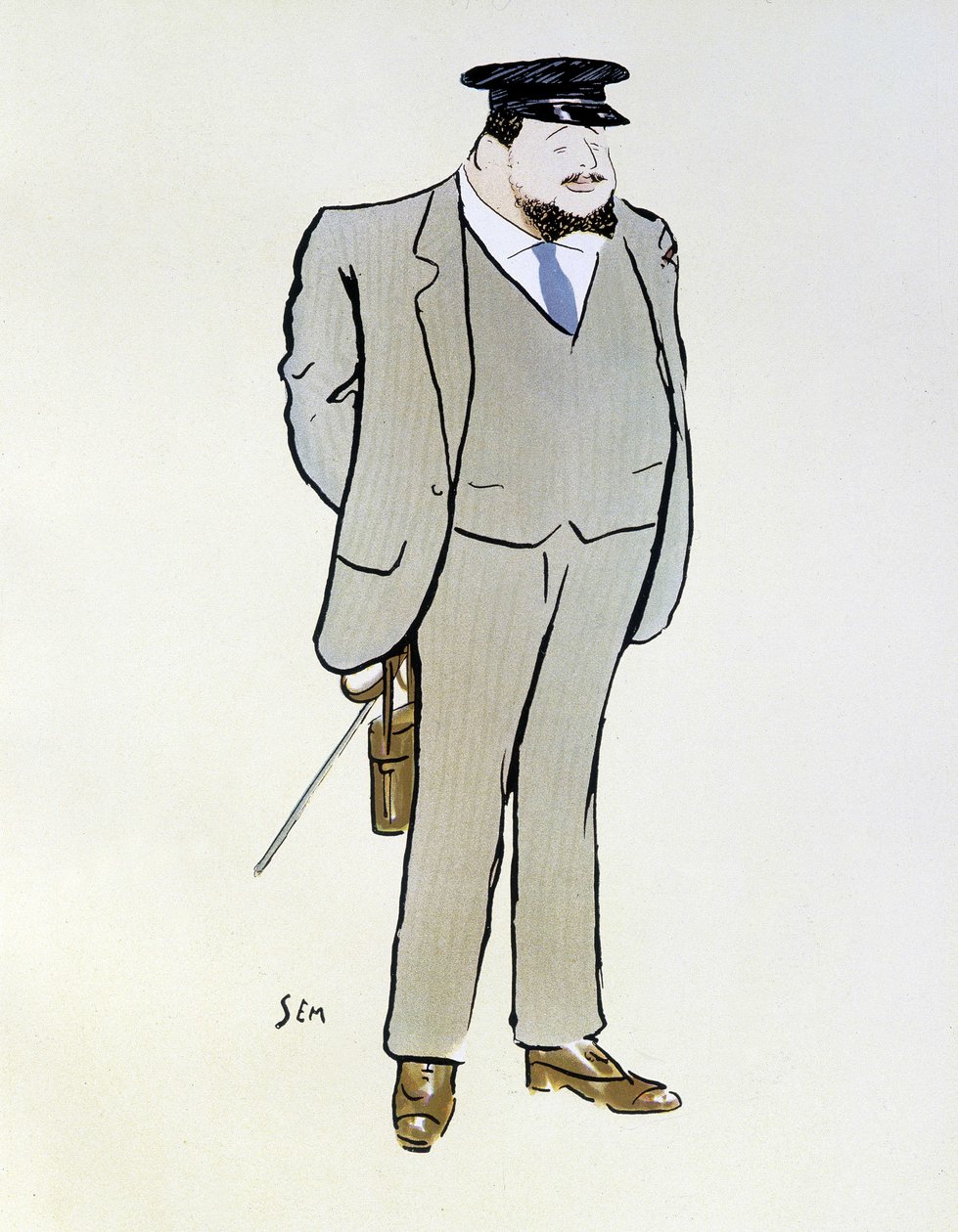 Portrett av Henri de Rotschild - av Sem (1863 - 1934), i "" Les Sports modernes "", august 1906. av Sem