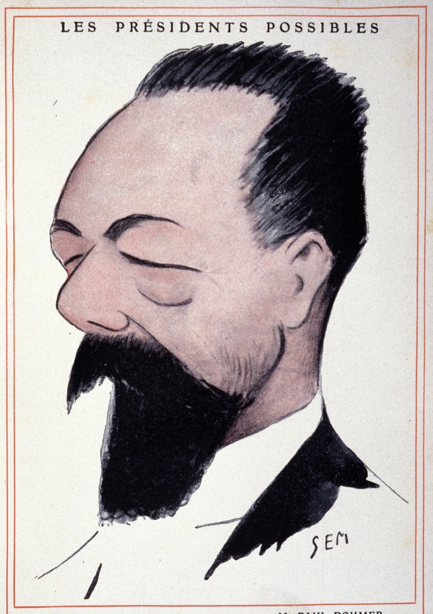 Portrett av Paul Doumer (1857 - 1932), fransk statsmann, av Sem (1863 - 1934). av Sem
