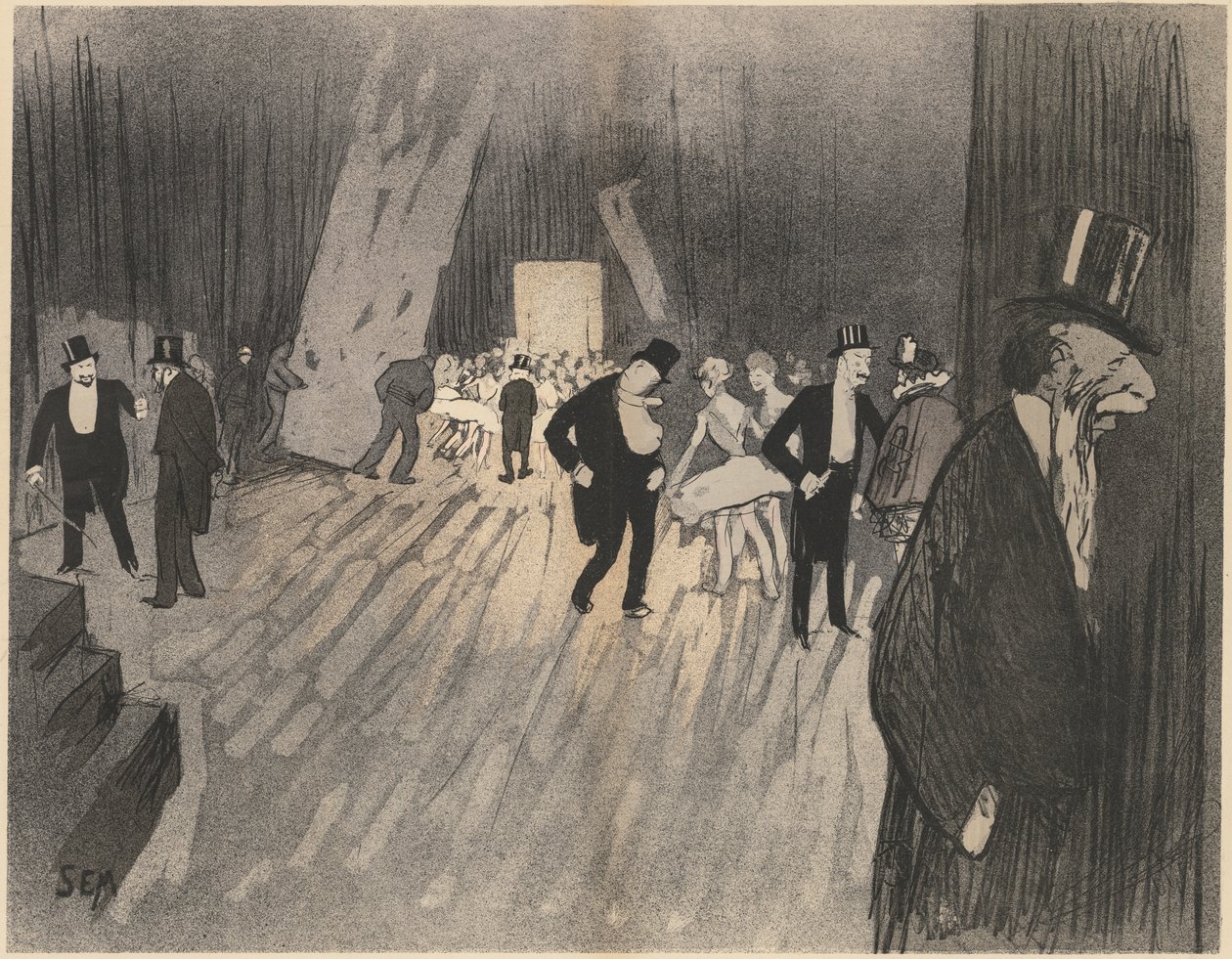 Backstage av balletten av Sem (Georges Gourçat)