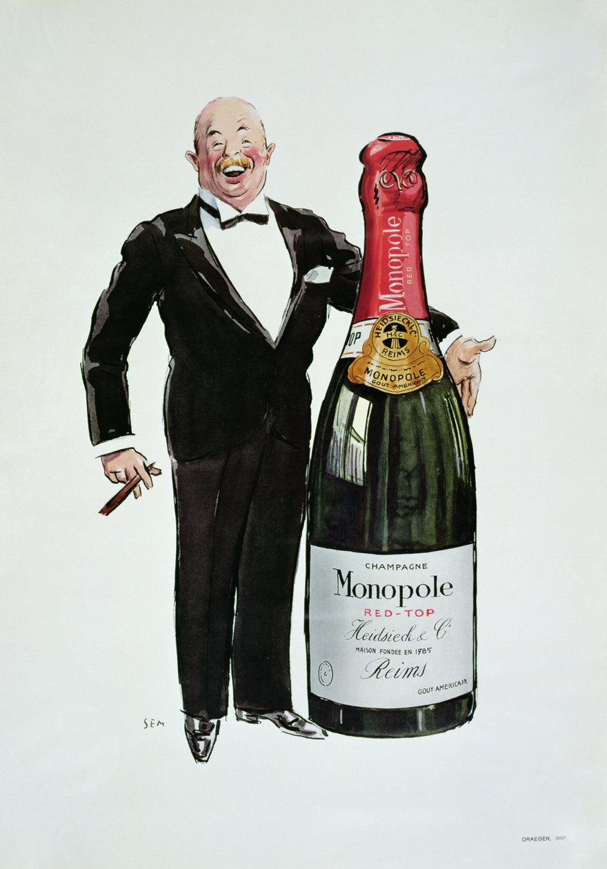 Annonse for Heidsieck Champagne, ca. 1910 av Sem