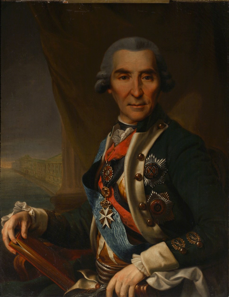 Portrett av Ivan Loginovich Golenishchev-Kutuzov 1729-1802, tidlig på 1800-tallet av Semyon Glukovsky