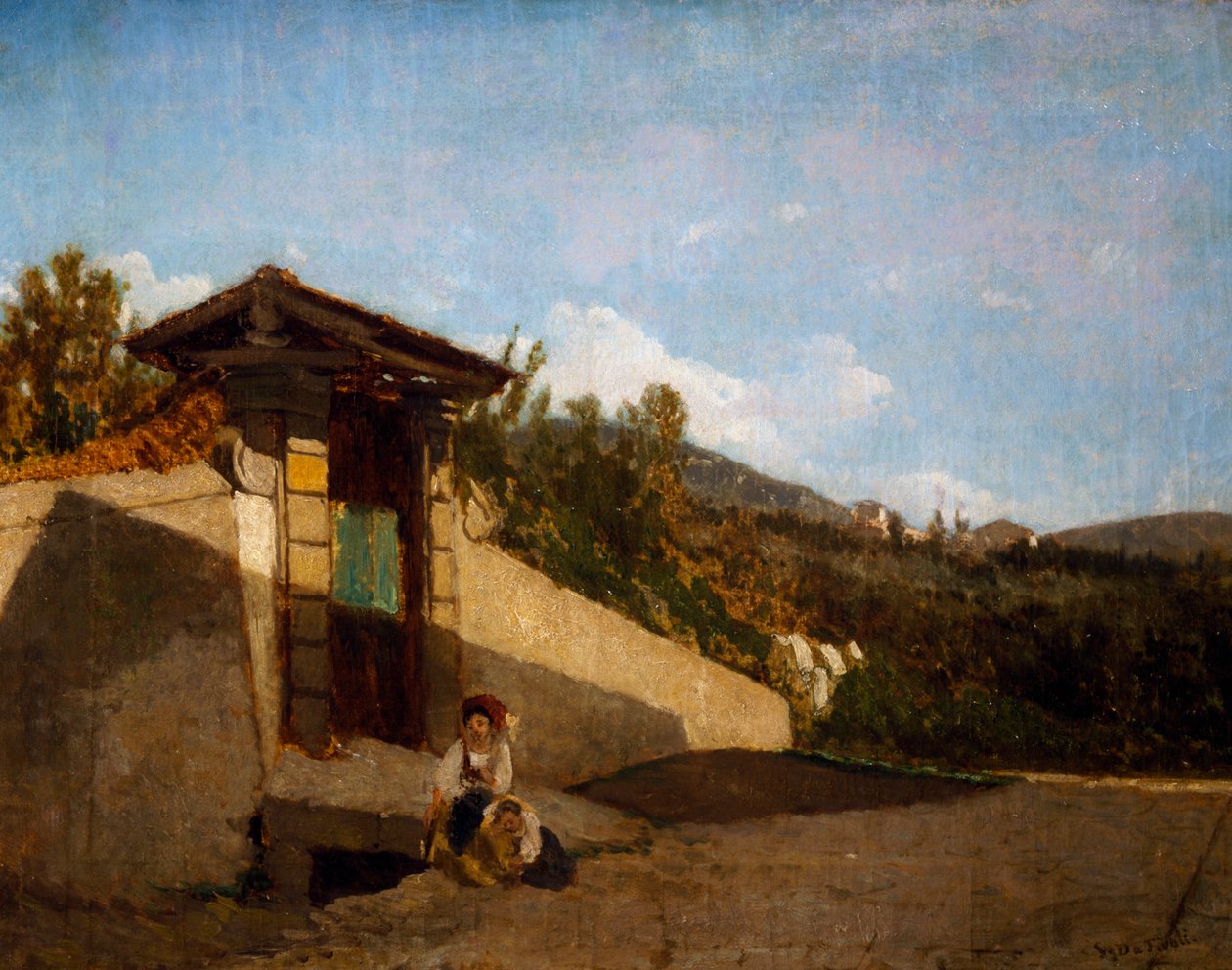 Portico of Villa Toscana, ca. 1861 (olje på lerret) av Serafino de Tivoli