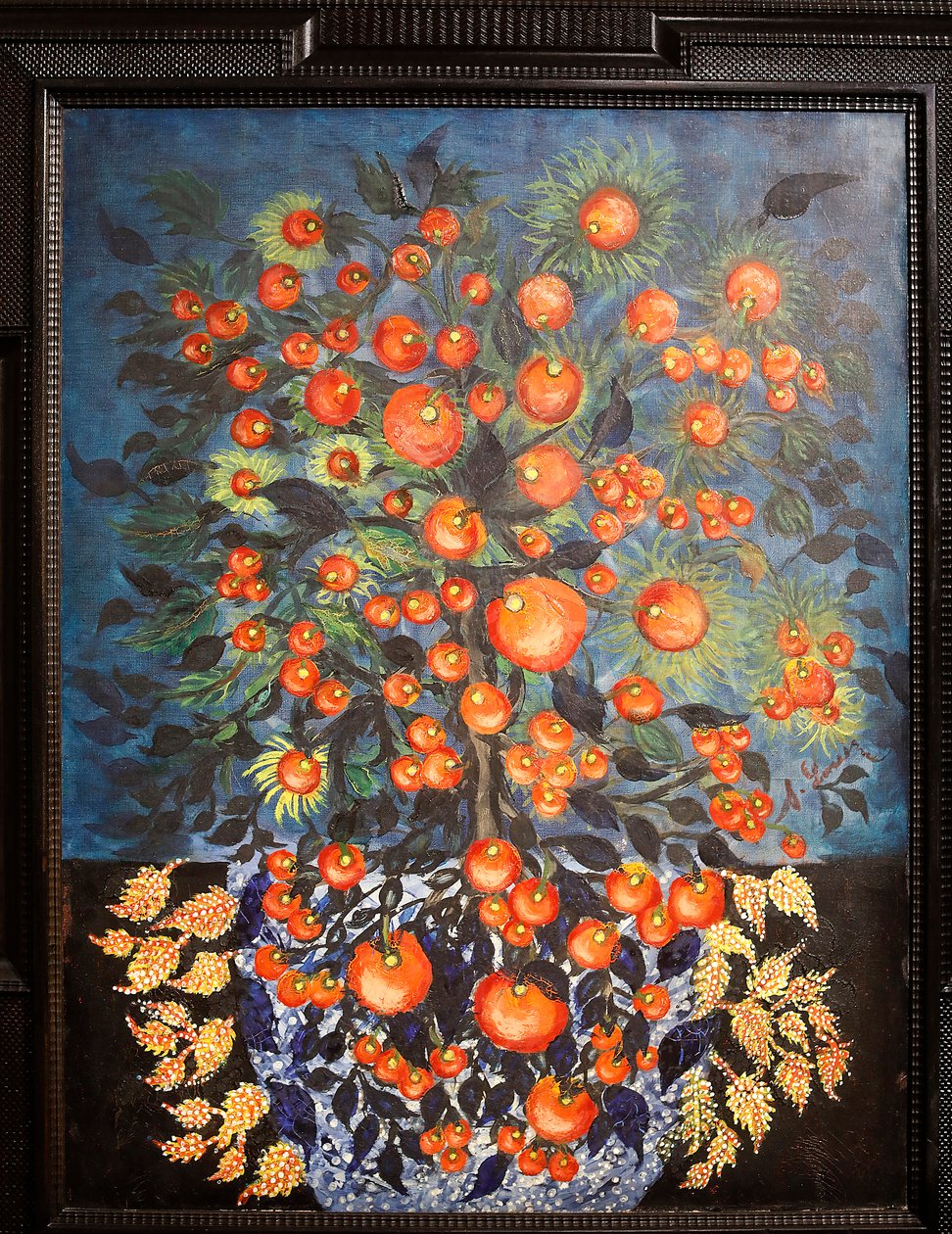 Epler og blader 1928-30 (olje på lerret) av Seraphine Louis