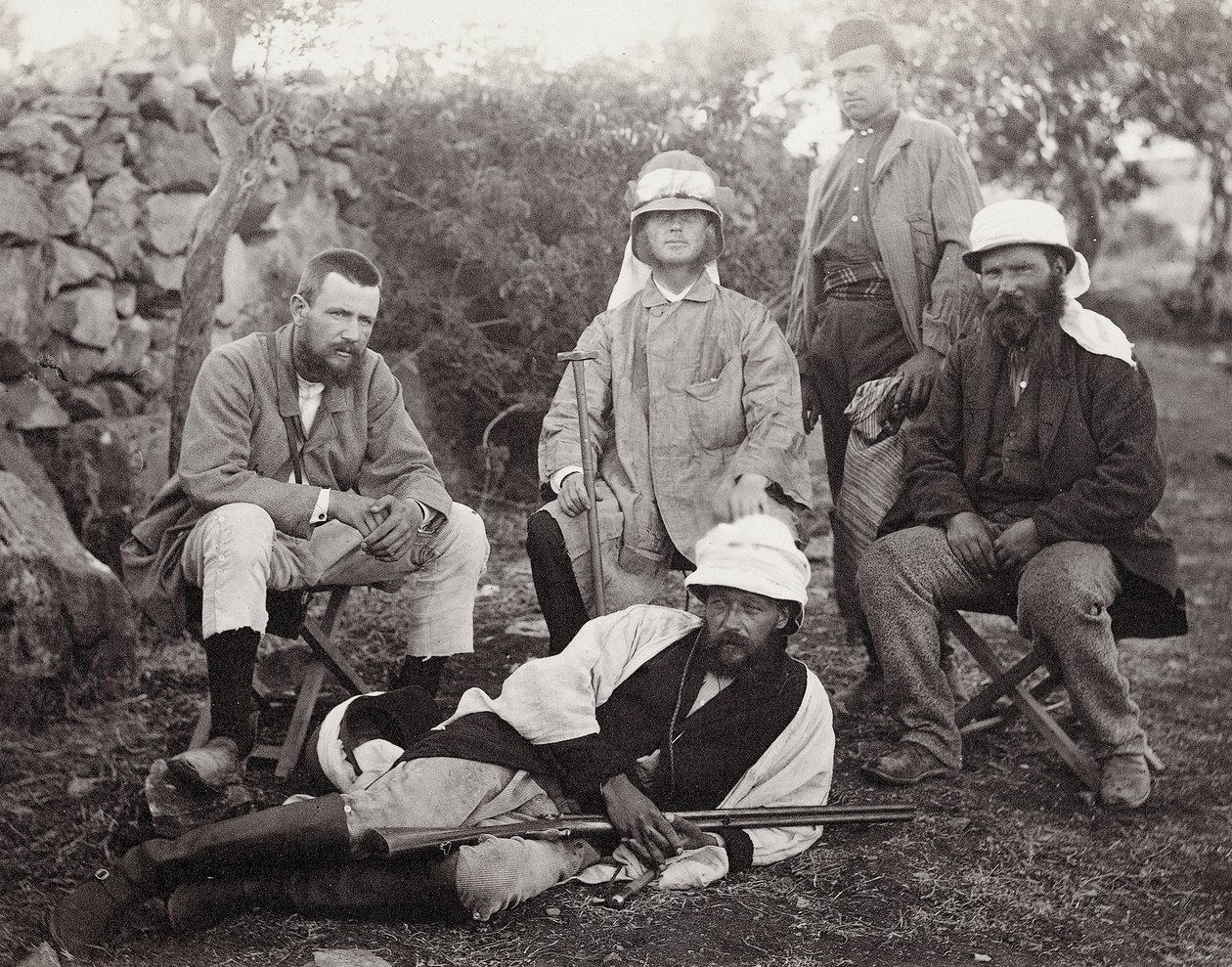 Gruppe av oppdagere, Judea-distriktet, Palestina, 1867 av Sergeant Henry Phillips
