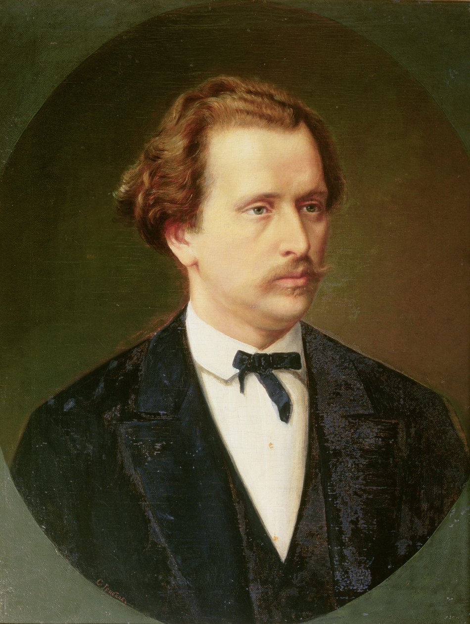 Portrett av Nikolay Rubinstein (1835-81) ca. 1870 av Sergei Ivanovich Gribkov