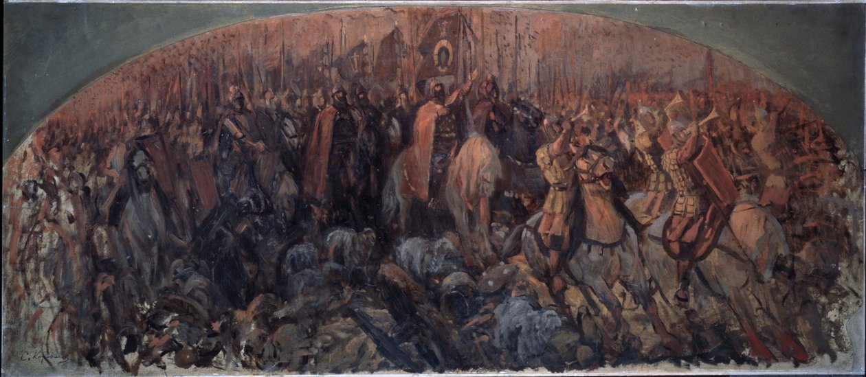 Slaget ved Kulikovo 8. september 1380. (Slaget ved Kulikovo 8. september av Sergei Alexeyevich Korovin