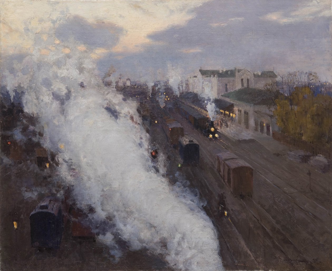 Kharkov jernbanestasjon, 1892 av Sergei Arsenevich Vinogradov