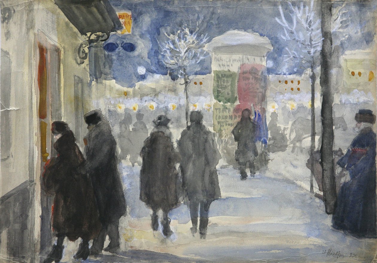Moskva-gaten, 1922 av Sergei Arsenevich Vinogradov
