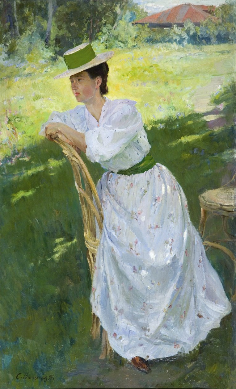 Portrett av en kvinne utendørs, 1899 av Sergei Arsenevich Vinogradov