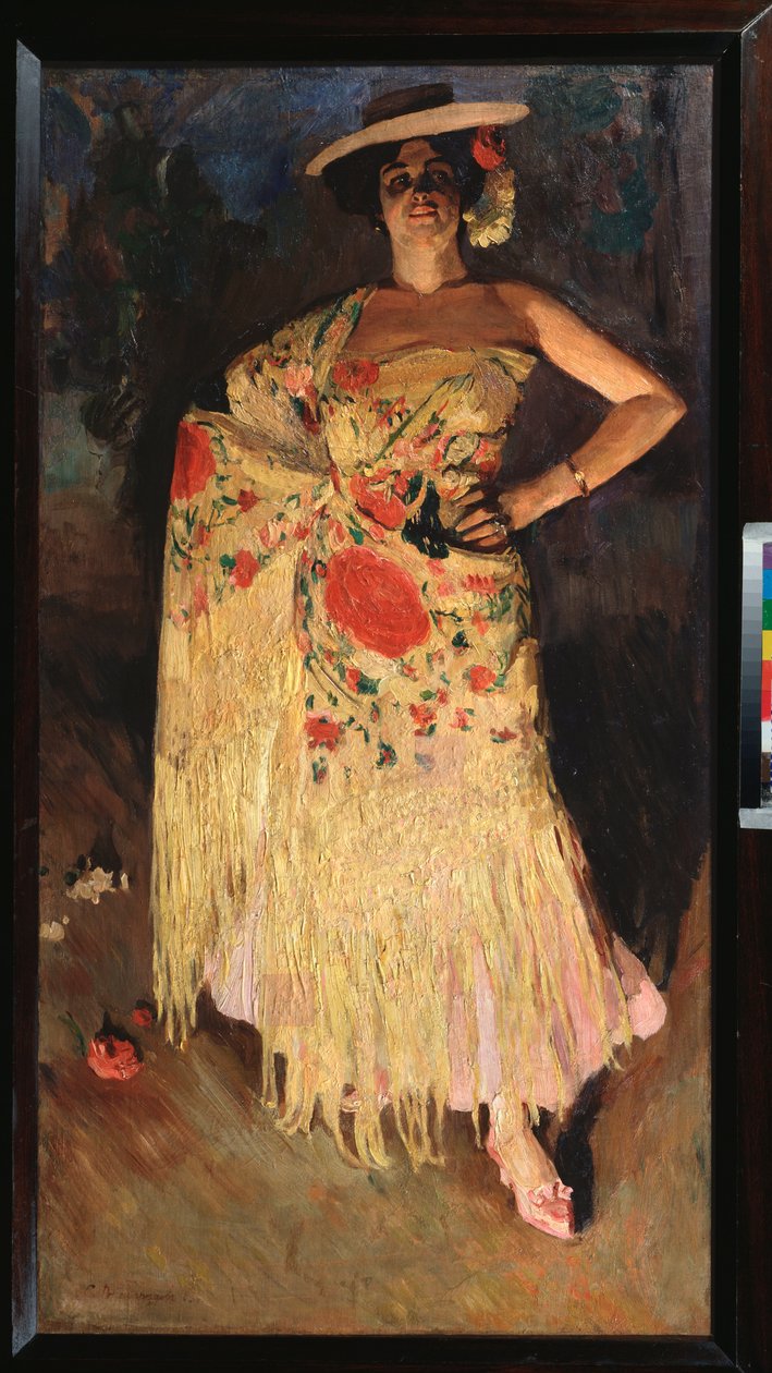 A Dancer - Maleri av Sergei Arsenyevich Vinogradov (1869-1938), olje på lerret av Sergei Arsenevich Vinogradov