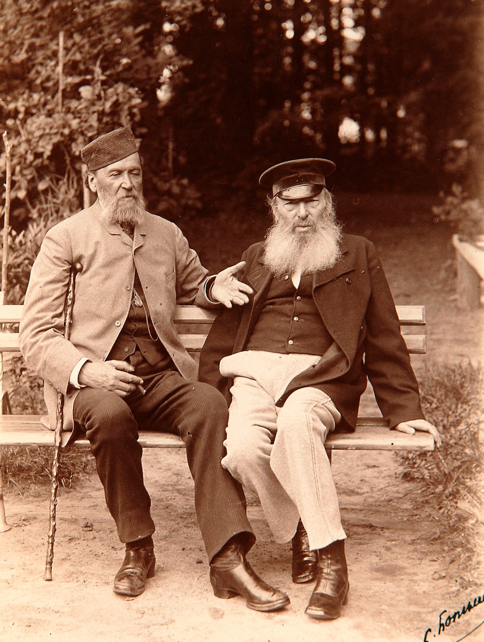 Yakov Polonsky og Afanasy Fet, russiske poeter, c1890. av Sergei Dmitrievich Botkin