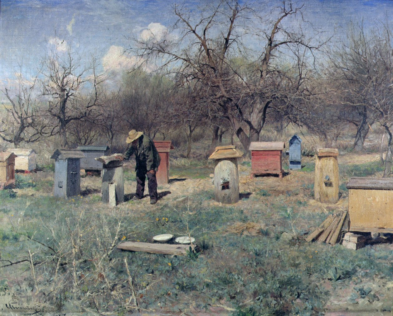 En vårdag, eller bikuber, 1899 av Sergei Ivanovich Svetoslavsky