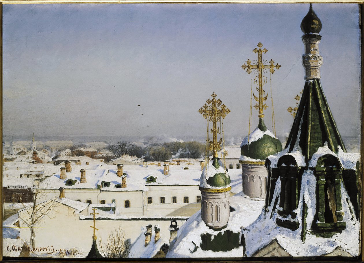 Utsikt fra vinduet til Moscow School of Painting, Sculpture and Architecture - Maleri av Sergei Ivanovich Svetoslavsky (Svetoslavsky) (1857-1931), olje på lerret av Sergei Ivanovich Svetoslavsky