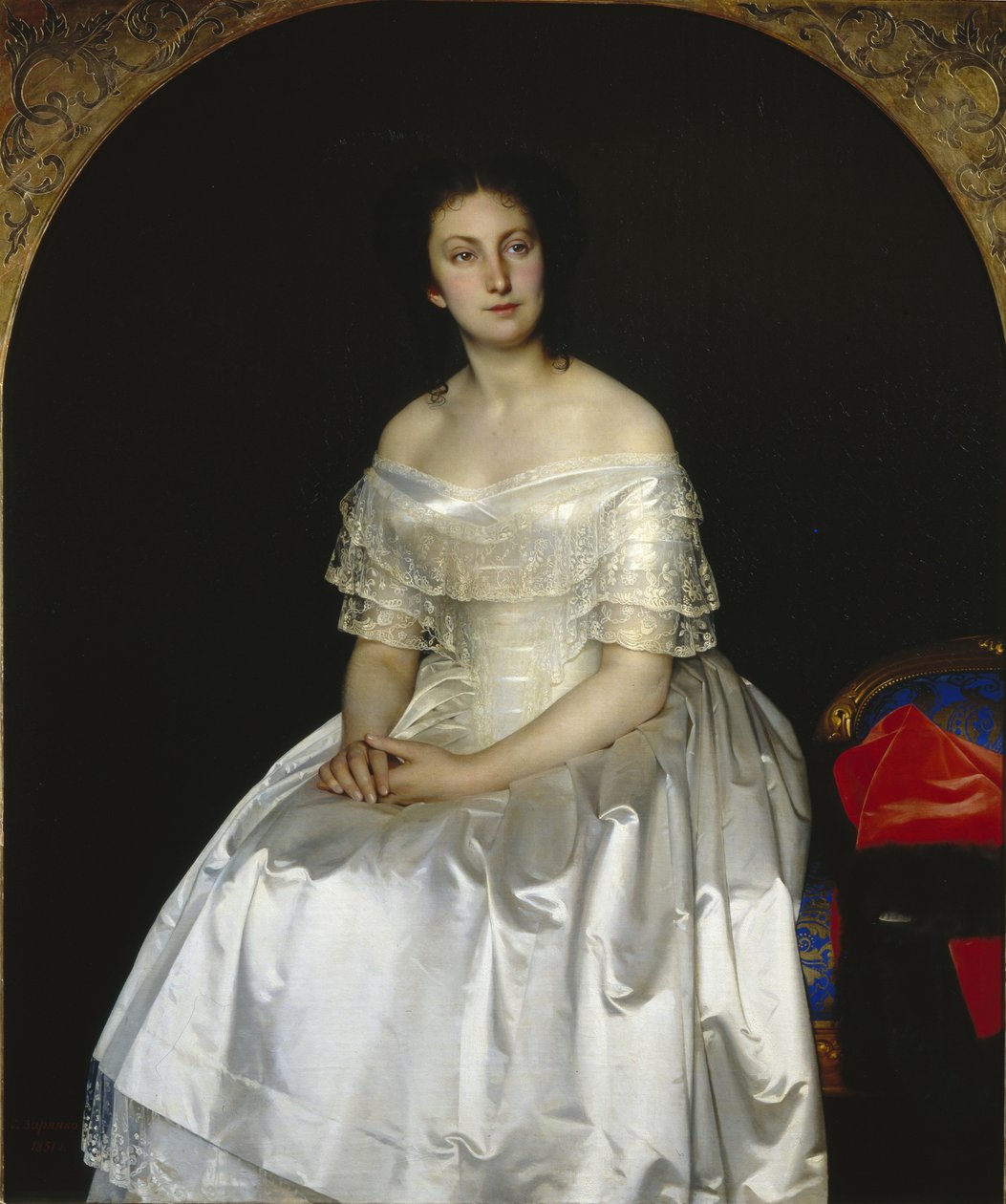 Portrett av prinsesse Maria Vasilyevna Vorontsova 1819-1894, 1851 av Sergei Konstantinovich Zaryanko