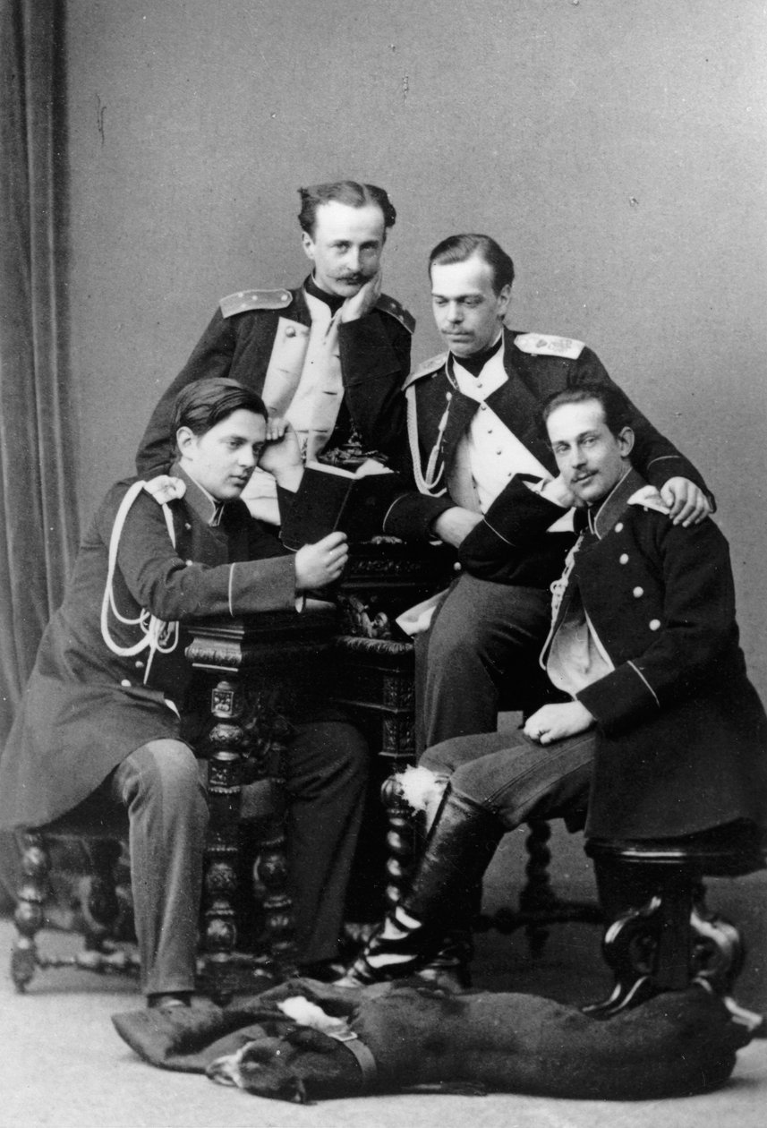 Storhertugene Alexander Alexandrovich og Vladimir Alexandrovich av Russland, c1870-c1875 av Sergei Lvovich Levitsky