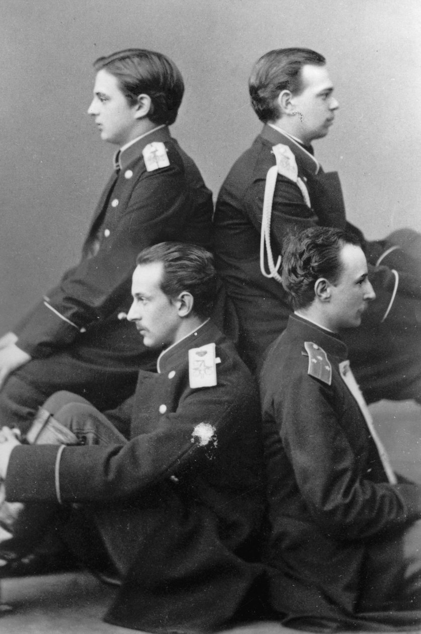 Storhertugene Alexander Alexandrovich og Vladimir Alexandrovich av Russland, c1870-c1875 av Sergei Lvovich Levitsky