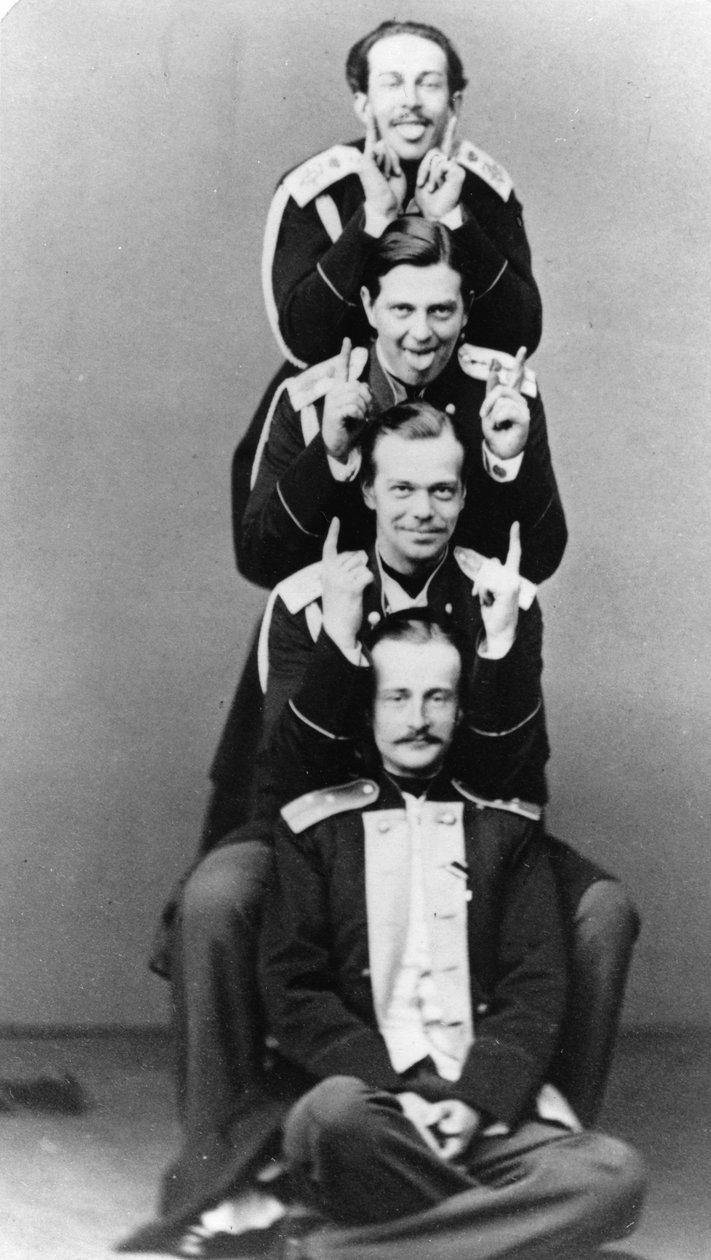 Storhertugene Alexander Alexandrovich og Vladimir Alexandrovich av Russland, c1870-c1875 av Sergei Lvovich Levitsky