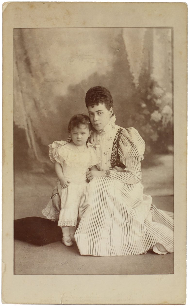 Storhertuginne Xenia Alexandrovna av Russland med datteren Irina, ca. 1882 av Sergei Lvovich Levitsky