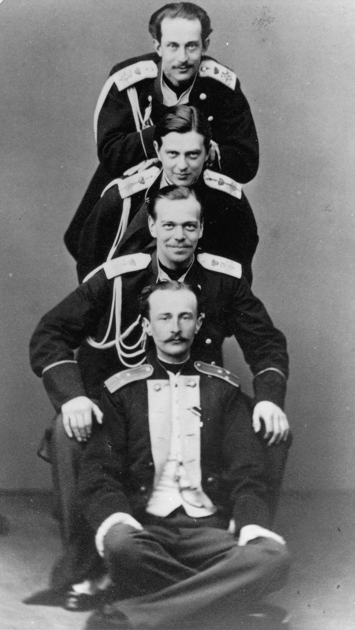 Storhertugene Alexander Alexandrovich og Vladimir Alexandrovich av Russland, c1870-c1875 av Sergei Lvovich Levitsky