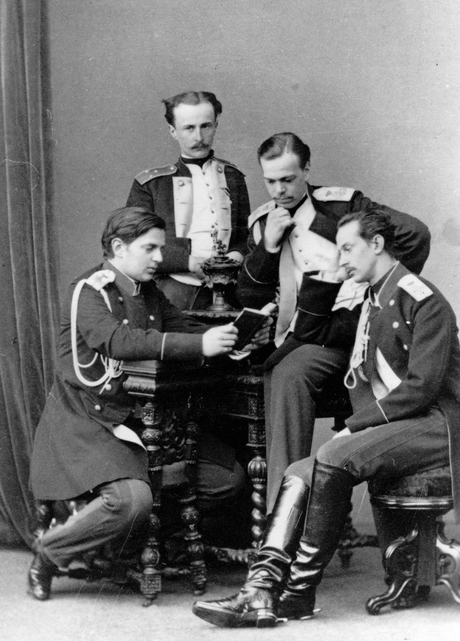 Storhertugene Alexander Alexandrovich og Vladimir Alexandrovich av Russland, c1870-c1875 av Sergei Lvovich Levitsky