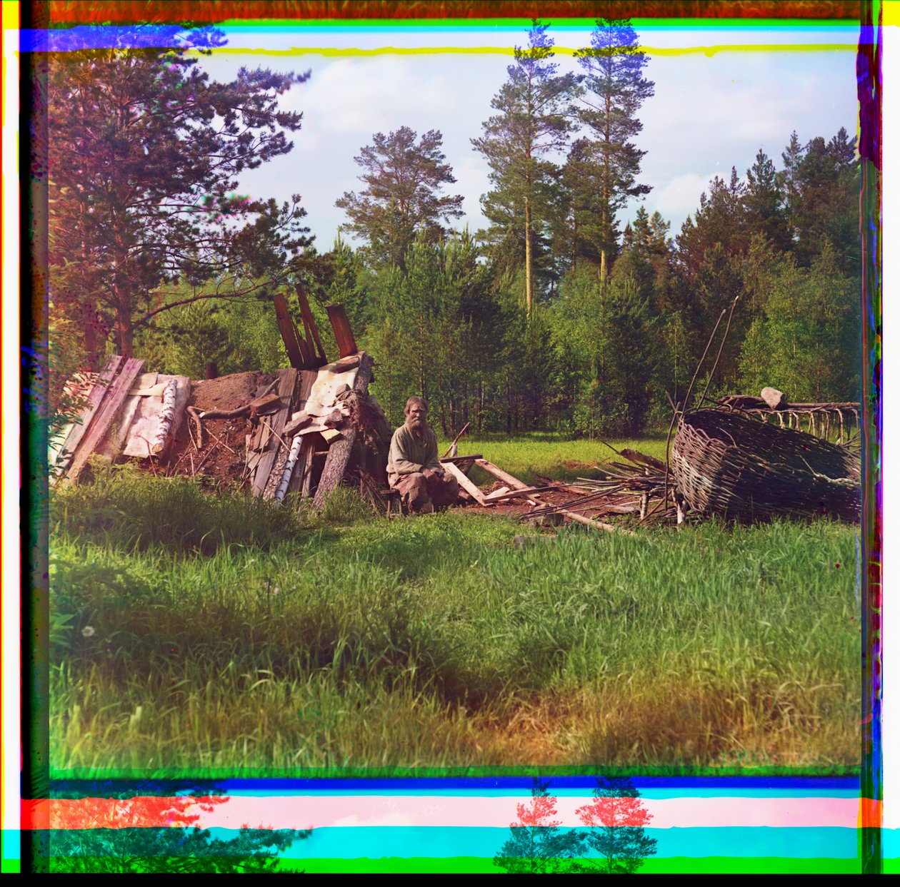 Nybyggerhytte, Uralfjellsregionen, Russland av Sergei Mikhailovich Prokudin Gorskii
