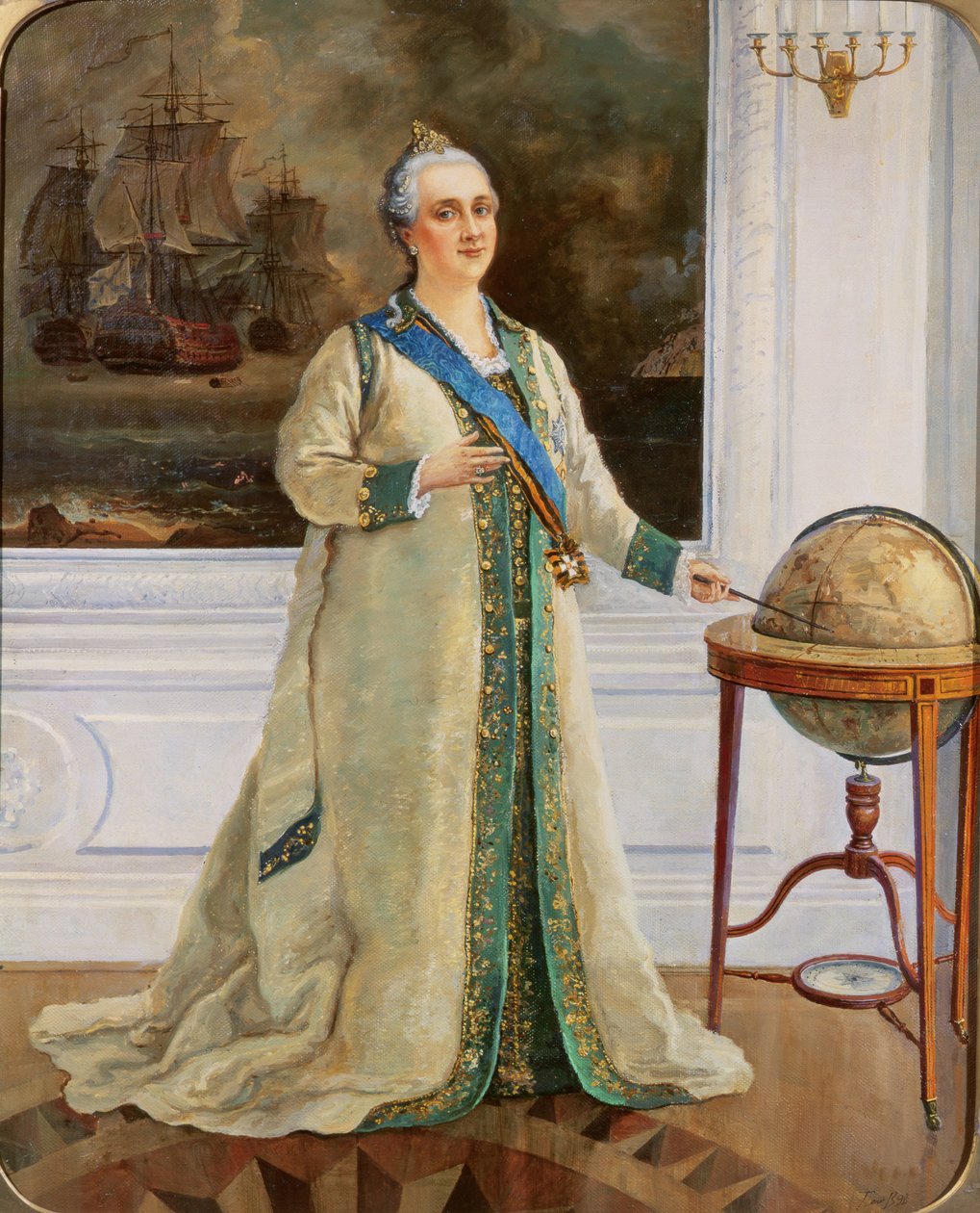 Keiserinne Katarina II (1729-96) i marinekjole av Sergei Varlenovich Pen