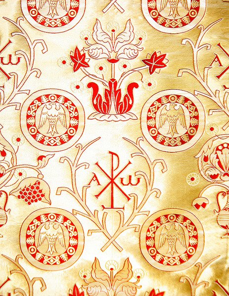 Olovyanishnikov Manufactory Gold Satin, tidlig på 1900-tallet (tekstil) av Sergei Vashkov
