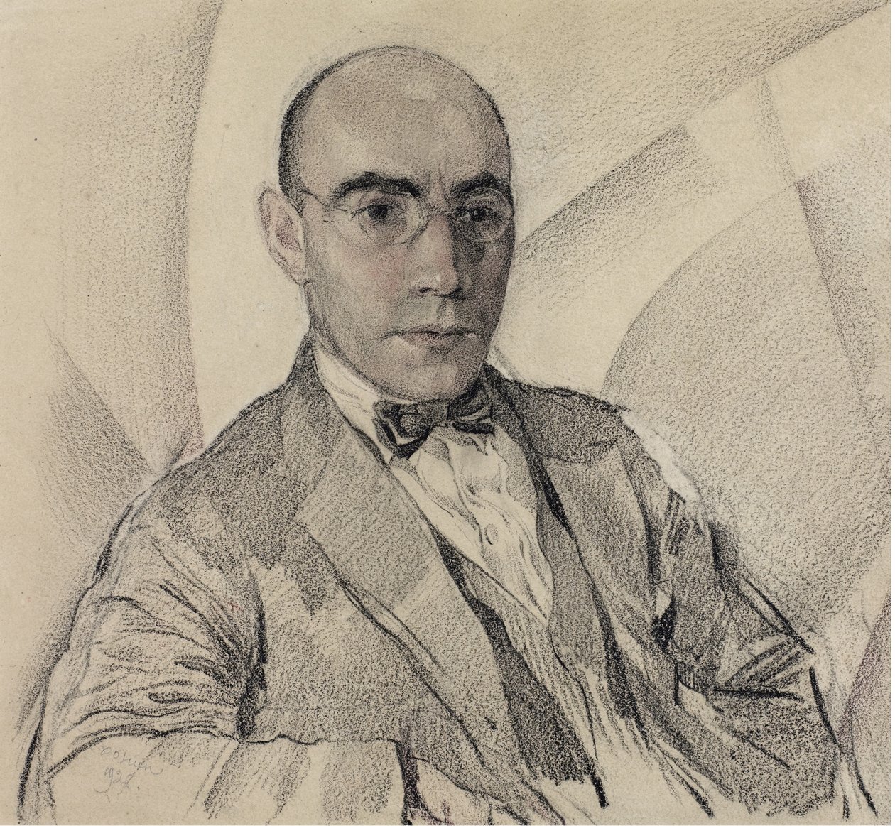 Portrett av kunstneren og fotografen Miron Sherling 1880-1958 av Sergei Vasilevich Chekhonin